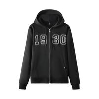 骆驼（CAMEL）针织连帽开胸卫衣时尚休闲男女同款 C33CAYL6051 幻影黑 S 6051，幻影黑【男女同款】