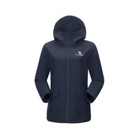 骆驼（CAMEL）软壳衣女连帽秋冬季防泼水防风聚热锁温功能保暖夹克外套 黑夜蓝，女，A23CAVV069 XXL
