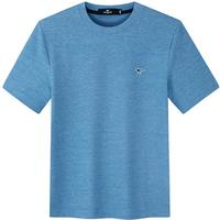 七匹狼【凉感+不易变形】短袖T恤2024年多彩时尚花纱华夫格男士t恤 112(中蓝) 175/92A/XL 175/92A