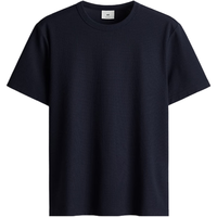 H&M2024夏季男装时尚休闲百搭标准版型华夫格T恤1249530 海军蓝 175/108