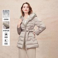 Infinity FINITY 商场同款冬季休闲纯色防风保暖鹅绒填充高品质亲肤女式羽绒服外套