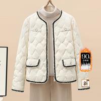 丝柏舍 SPECIAL 【小香风90绒轻薄羽绒服】2025冬装新女撞色长袖气质外套