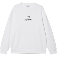 杰克·琼斯(JACK&JONES)25年BSQ联名秋季男装圆领卫衣男纯棉宽松休闲黑白色个性套头上衣 A06本白色 常规 M (175)