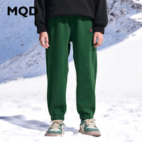 马骑顿 冬款童装儿童学院直筒时尚百搭宽松日韩风休闲裤 墨绿 120
