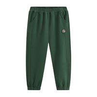 马骑顿（MQD）冬款童装儿童学院直筒时尚百搭宽松日韩风休闲裤 墨绿 120