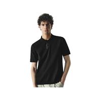 URBAN REVIVO 男士都市轻商务翻领短袖针织衫 UMU940016 正黑 XS