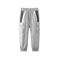 马骑顿 童装男童裤子春秋儿童运动裤中大童卫裤长裤 浅麻灰 140