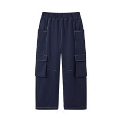 马骑顿 男童25春学院风中大童工装裤子休闲裤 藏青 140