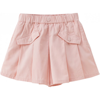 戴维贝拉(DAVE&BELLA)儿童短裤中大童休闲裤纯棉女童工装裤2024夏装童裤女孩裤子 粉色 140cm(身高130-140cm)