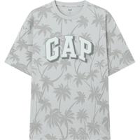 Gap 盖璞 男士logo椰林印花短袖T恤 543974 卡其色 L
