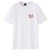 TEEK男士短袖t恤衫国潮文字印花上衣 2024春夏季速干男装中考衣服 STZG31 白色 175/L