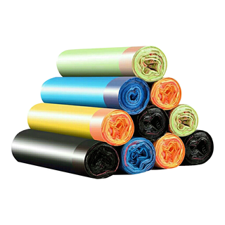 Jepoo 垃圾袋手提抽绳垃圾袋加厚彩色断点式45cm*50cm大容量垃圾桶袋 10卷共150支