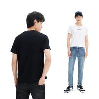 Semir 森马 短袖T恤男夏季纯棉修身字母印花通勤时尚休闲风修身圆领上衣