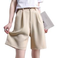 夏季冰丝垂感短裤通勤小西裤女式休闲裤高腰显瘦女裤子女夏季