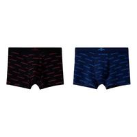 七匹狼男士内裤男纯棉抗菌平角裤青年男生四角短裤头透气大码裤衩 夜幕黑+藏青【纯棉亲肤 抗菌透气】 XL