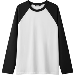 gxgjeans 【限时五折】 美式插肩袖基础打底长袖T恤 白色/黑色