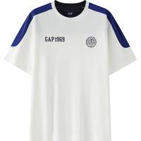 Gap 盖璞 男士撞色拼接短袖T恤宽松美式运动风上衣 496386 白色 L