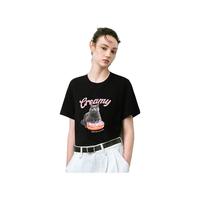 URBAN REVIVO 宠物系列 女装趣味萌宠印花短袖T恤 UWU440113 正黑 XS