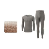 有棵树 YOUKESHU保暖内衣男士摇粒绒抗菌套装350g加绒加厚秋冬季防寒秋衣秋裤 浅灰 2XL