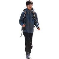 迪卡侬冲锋衣男女户外秋冬休闲登山徒步防风防水修身夹克风衣MH500 男-外套+抓绒内胆-蓝色/灰色 M