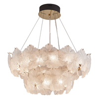 帕莎创意玻璃吊灯法式客厅轻奢灯具现代简约大气客厅吊灯 80+50cm-三色变光