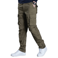 JEEP SPIRIT 吉普工装裤男春夏季直筒休闲裤男士宽松多口袋男裤 军绿 XL