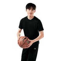 李宁（LI-NING） 李宁T恤男短袖春夏季轻简派2宽松休闲短袖t恤运动文化衫 黑色(纯棉肤) S/165