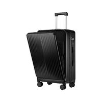 Teenie Weenie小熊行李箱前开口登机箱旅游出差小型拉杆箱20英寸旅行箱TW皮箱 经典黑-多功能款 24英寸-短途旅行
