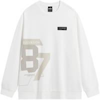 XTEP特步套头卫衣男士春季百搭撞色宽松上衣976129920309 本白 XL