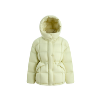 冰洁BINJORA25冬新95绒羽绒服女短款连帽面包服泡芙保暖外套J5400DO40 清梨绿 M 165/88A 【体重约55-75KG】