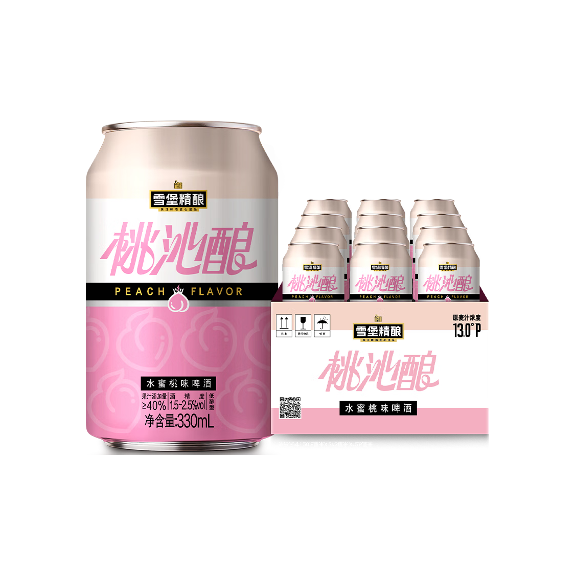  PEARL RIVER/珠江啤酒 桃沁酿 精酿啤酒  330mL*12罐 整箱装 330ml