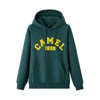骆驼（CAMEL）加绒连帽套头卫衣保暖男女同款 C33CAULL050 松针绿 L