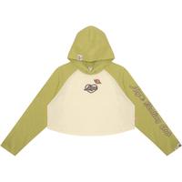 Aape女装春夏猿颜星球徽章爱心刺绣连帽短款长袖T恤1502XXM