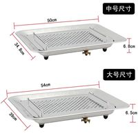 施锦不锈钢茶盘带排水特厚茶具家用茶托盘功夫茶池茶台小茶盘储水 一整套60*40（没排水）