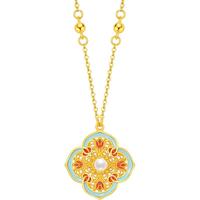 潮宏基花韵珍珠项链黄金套链新中式宋韵礼物结婚三金女 计价