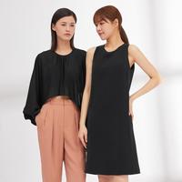 限尺码：哥弟 真的好 女装圆领后拉链连衣裙小黑裙