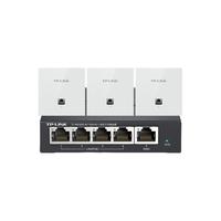 普联 TP-LINK全屋覆盖WIFI6二室一厅3000M 5G双频无线面板AP套装3个wifi6面板XAP3002GI薄款(方)白色+5口千兆一体化路由器智能家居大户型复式别墅家庭组网