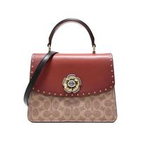 COACH 蔻驰 女士专柜款山茶花小号单肩手提包棕褐色/卡其色53349B4NQ6