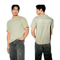 ABERCROMBIE & FITCH【经典LOGO】男装25夏美式复古重磅圆领短袖T恤KI123-5029 浅绿色 M (180/100A)