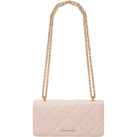 CHARLES&KEITH质感菱格链条小方钱包女包包女包CK6-10680924 Light Pink浅粉色 XS