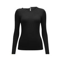 蕉内热皮3系保暖内衣女士打底衫芭蕾领肌底衣棉感吸湿发热秋衣保暖衣 【圆领】黑色 M