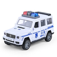 喜梦客儿童惯性无需电池公安警车摩托车消防模型宝宝婴儿玩具车 公安大G
