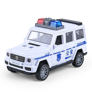 喜梦客儿童惯性无需电池公安警车摩托车消防模型宝宝婴儿玩具车 公安大G