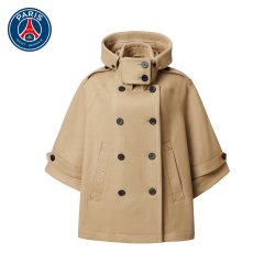 巴黎圣日耳曼 PARIS SAINT-GERMAIN 25秋冬季新品PSG女子毛呢斗篷麦尔登呢面料防风斗篷