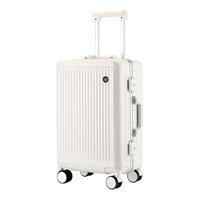 90分行李箱大容量旅行26英寸男女轻音万向轮铝框拉杆箱密码箱白色