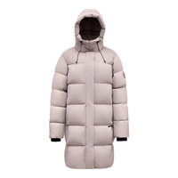 君羽户外羽绒服中长款24秋冬800蓬白鹅绒男女时尚鹅绒服52293 藕紫 XXL女150-160斤/男170-190斤