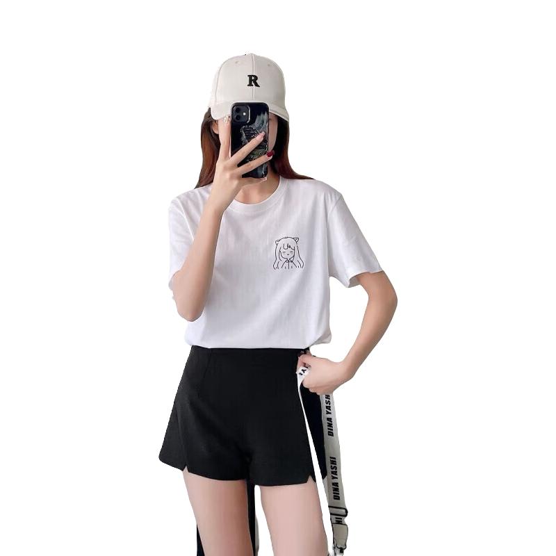 纯棉胸标猫儿女孩