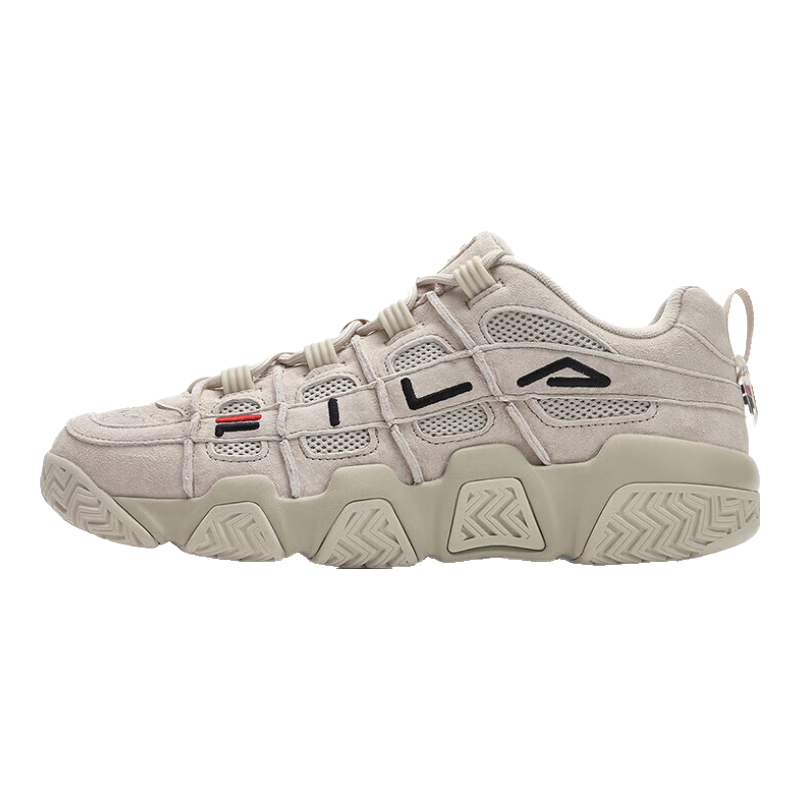FILA FUSION斐乐潮牌女鞋复古篮球鞋时尚运动鞋潮流百搭春秋 燕麦色 37.5