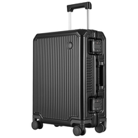 愛可樂 ECHOLAC 铝镁合金行李箱20吋万向轮拉杆箱全金属旅行登机箱硬箱CTA148黑色