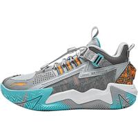 李宁 LI-NING童鞋儿童篮球鞋男大童怒放 TEAM抓地耐磨支撑稳定运动鞋YKBU082 迷雾灰/鲨鱼灰/烟墨灰-7 38
